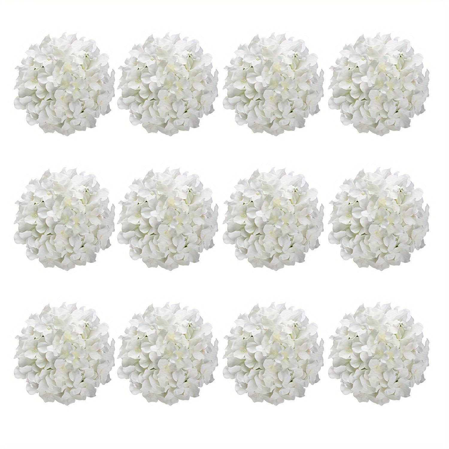

12pcs White Silk Hydrangea Flowers With Stems - Home, Wedding, And Christmas Decor