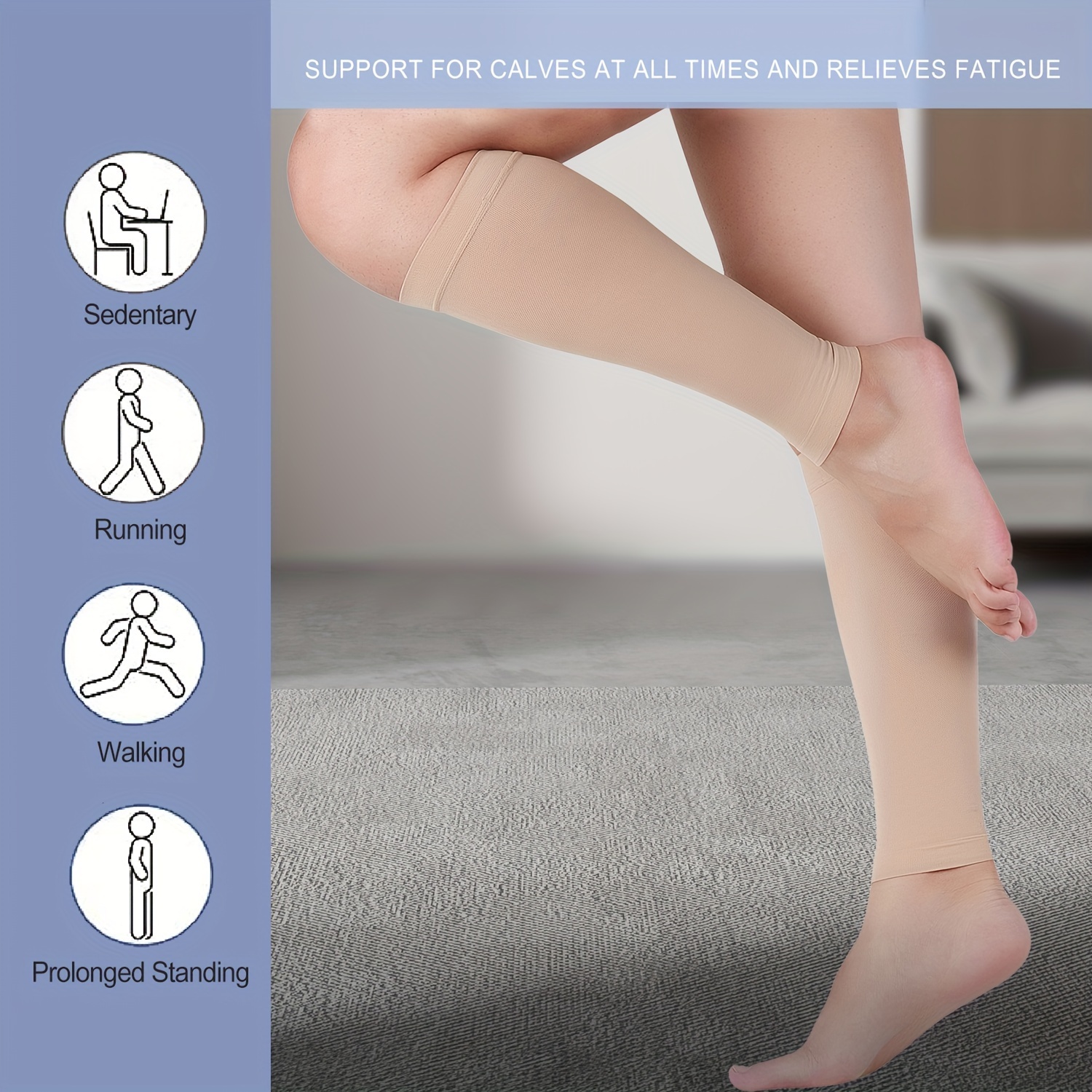 1 Pair Calf Compression Sleeve For Men & Women, Footless Compression Socks  For Leg Support, Shin Splint, Swelling, Varicose Veins, Maternity, Nursing