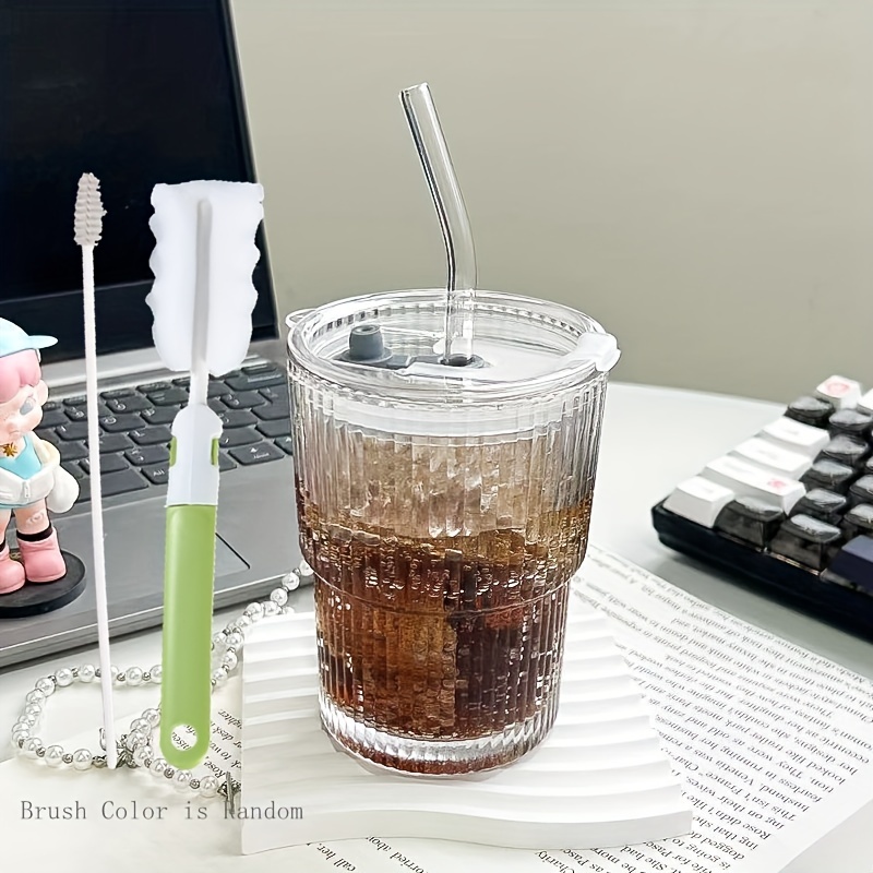 Glass Tumbler With Lid And Straw Clear Water Cups Glass Cups - Temu