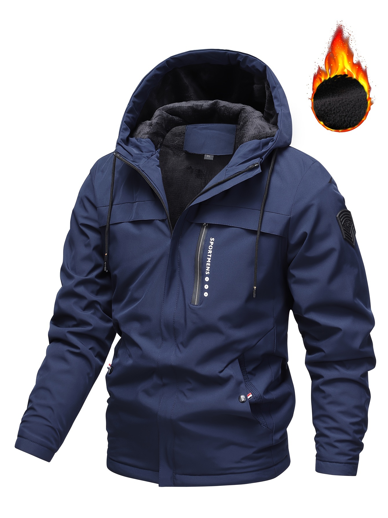 mens casual hooded windbreaker jacket for outdoor activities