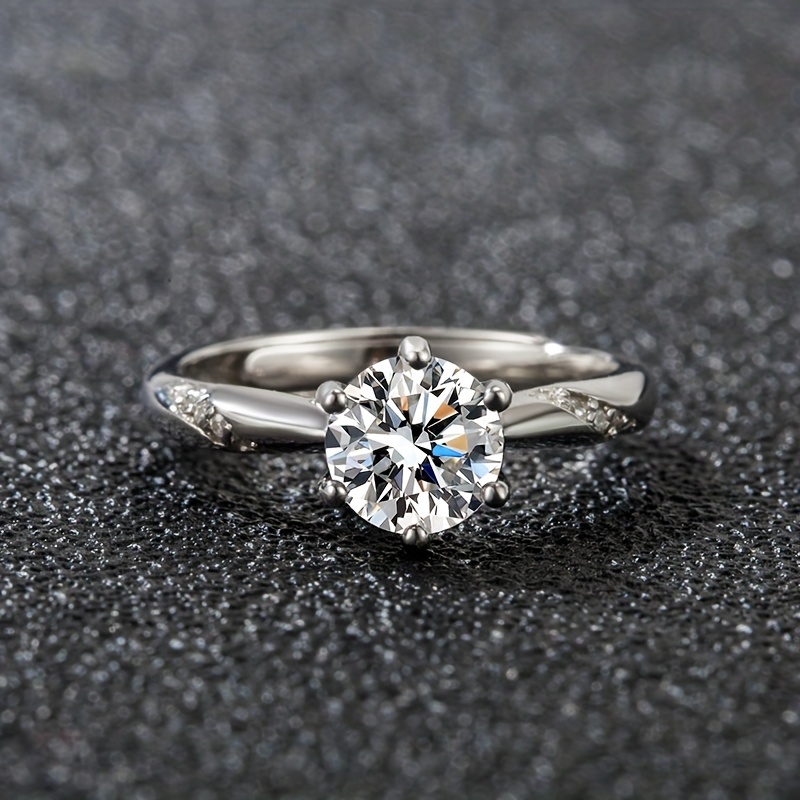 Men's Zirconia Engagement Proposal Ring Adjustable Opening Couple Gift