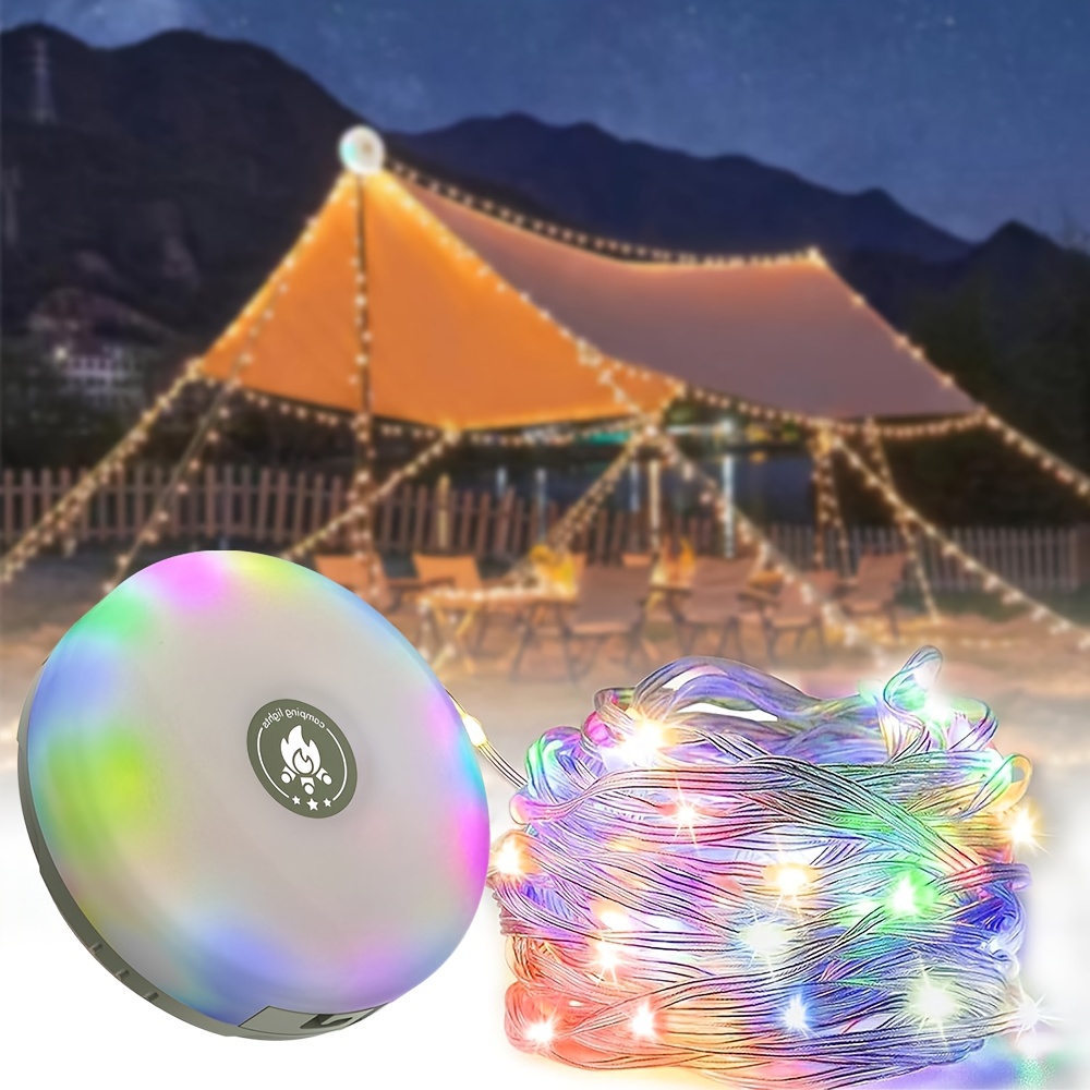 Camping String Lights, 2-in-1 RGB Led Camping Lights For Tent, Rechargeable  Portable Fairy String Lights For Hiking Yard, For Halloween Christmas New