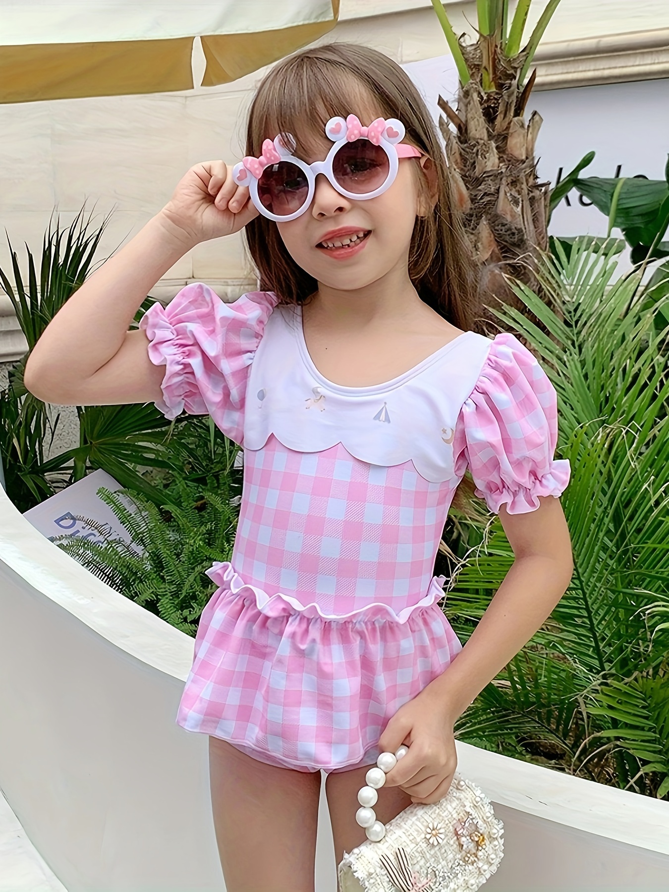 2Pcs Kids Girls Sunflower Strap Swimsuit Holiday Cute Split