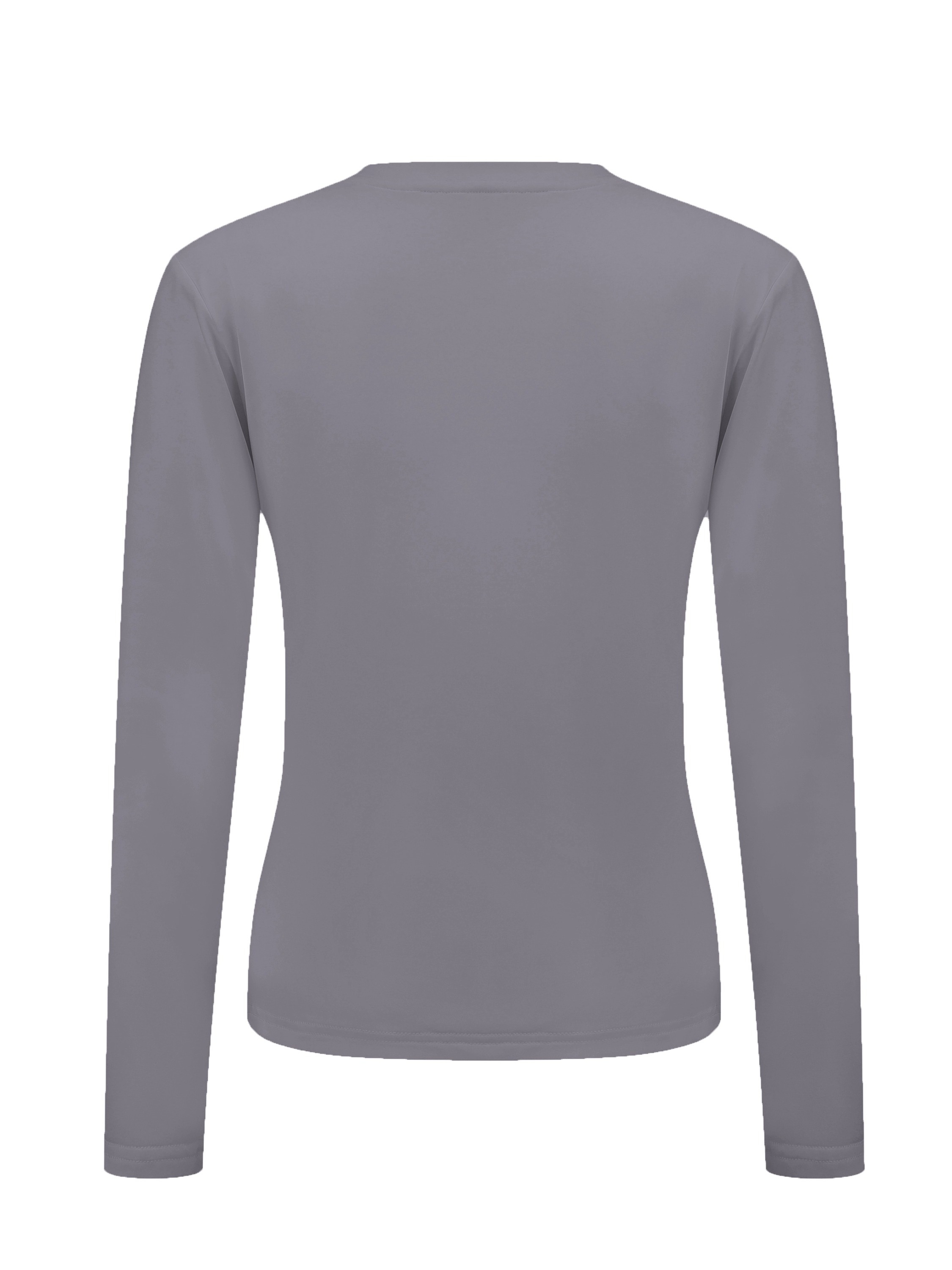 Women's Thermal Tops Solid Long Sleeve Crew Neck Shirts - Temu 