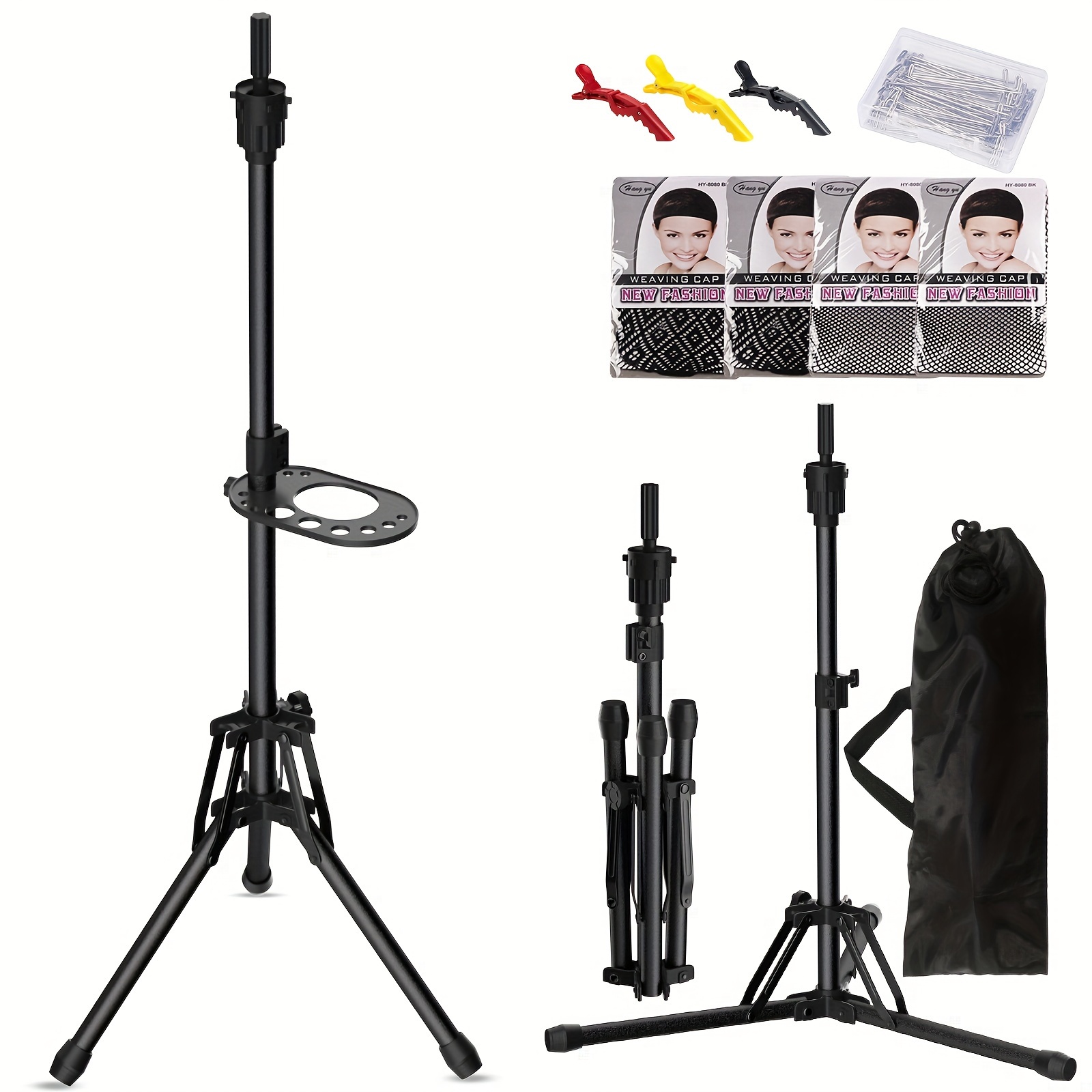 Wig Head Stand With Mannequin Head Tripod 70 T C Pins 2 - Temu