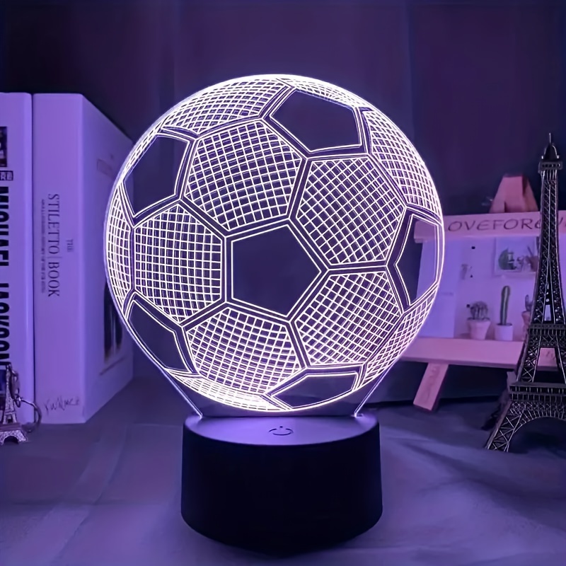 Regalos de fútbol para niños Fútbol 3d Ilusión Lámpara Fútbol 3d Regalo de  luz nocturna para niños Niñas