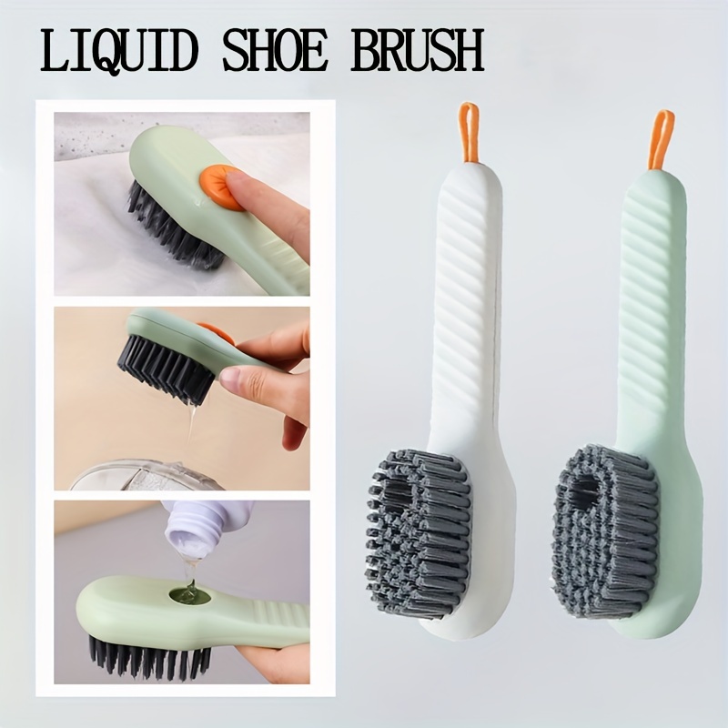 1 multifunctional liquid shoe brush Household press cleaning shoe brush Soft  bristle cleaning brush Long handle shoe brush Laundry cleaning brush