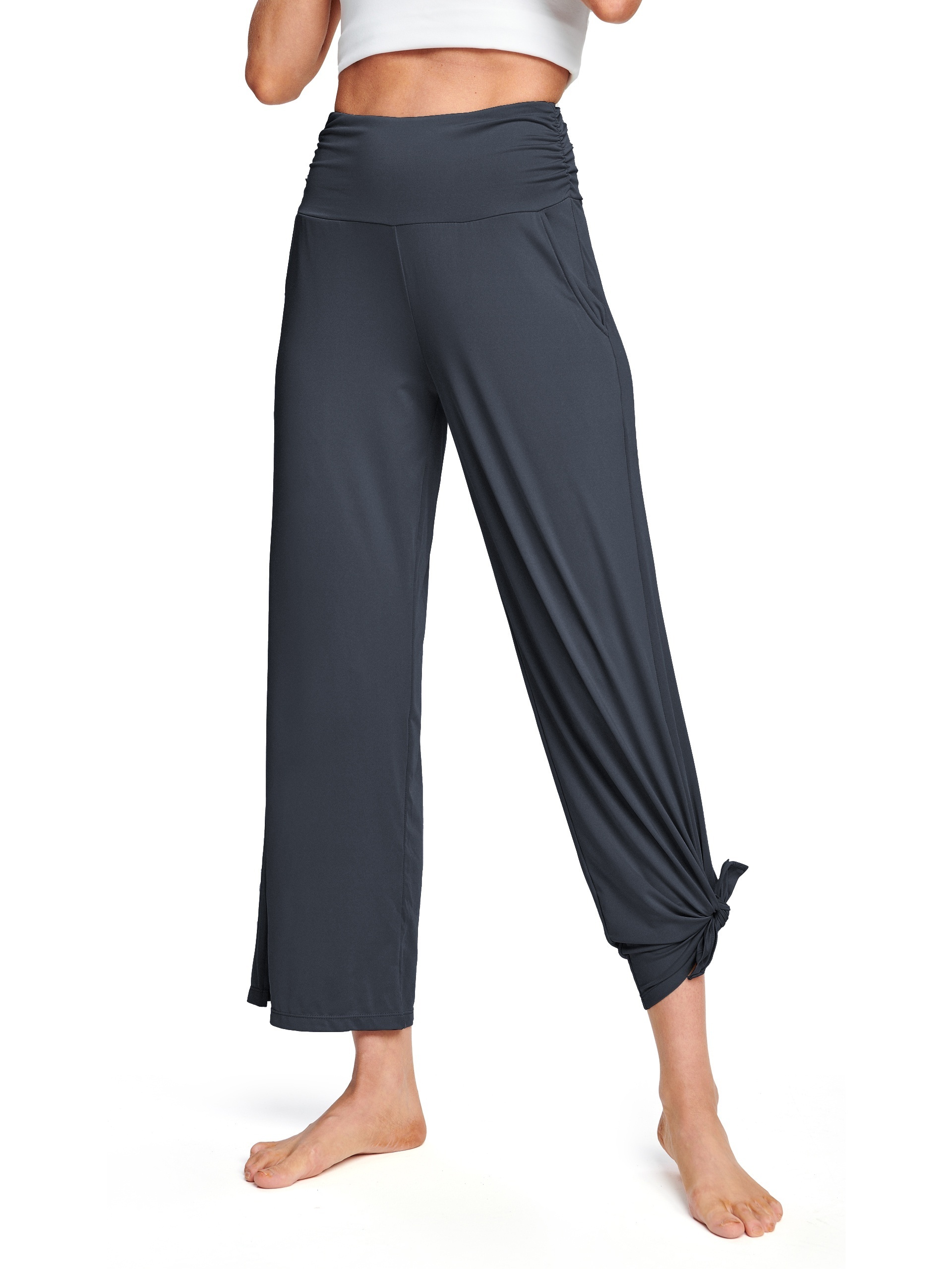 Solid Color Bootcut Workout Leggings Wide Leg Quick Drying - Temu Canada