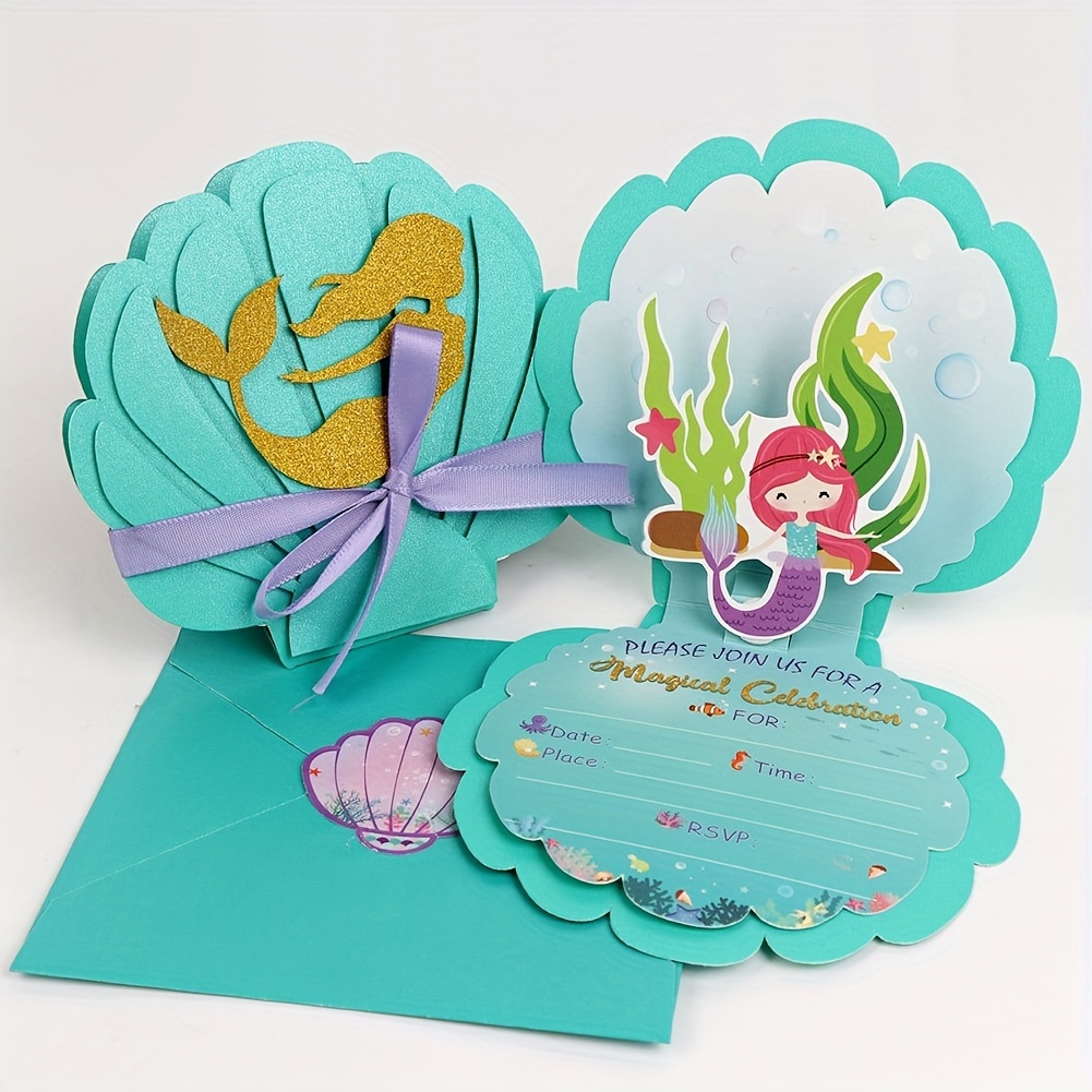 Mermaid Invitation Card Mermaid Theme Party - Temu Oman
