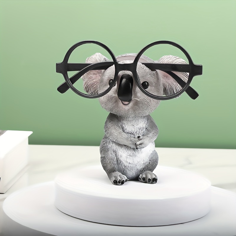 Cute Cat Ornament Glasses Holder Cartoon Animal Statue Art - Temu