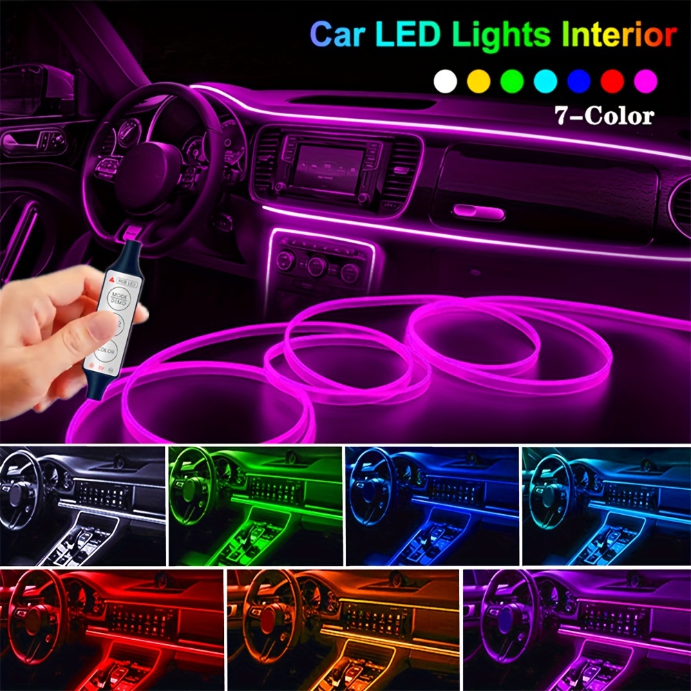 Car Atmosphere Led Light Car Interior 7 color Led Fiber - Temu United Arab  Emirates