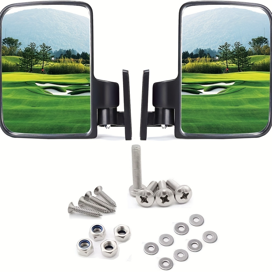 WLOOD Golfwagen-Seitenspiegel und Mittelspiegel (Golfwagen-Spiegel)