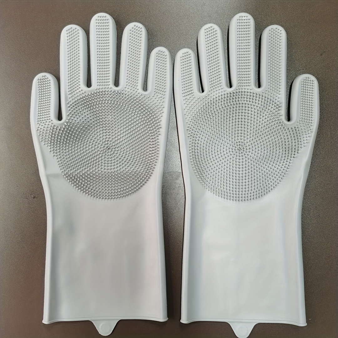 Lavavajillas de silicona reutilizables guantes de goma, un par de guantes  de fregar, lavar los platos de guantes de lavadores de limpieza con esponja  para lavar la cocina, baño, Alquiler de 