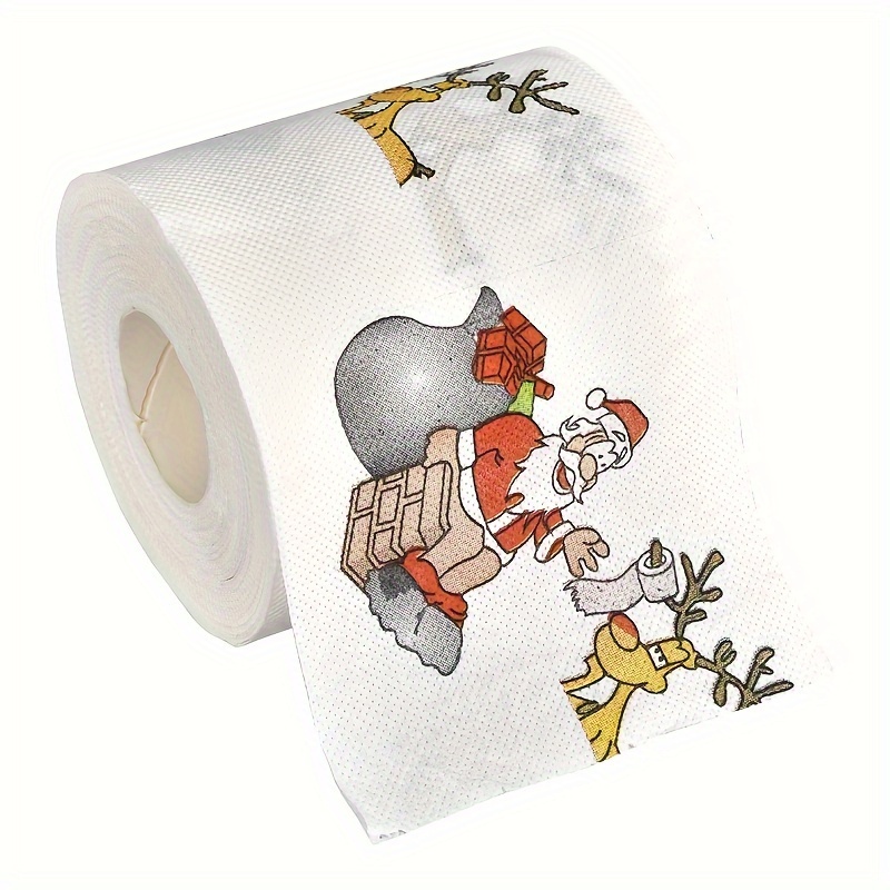 jovati Christmas Toilet Paper Roll Christmas Pattern Color Toilet Paper  Santa Christmas Tree Printed Tissue Gift Tissue Paper Christmas 