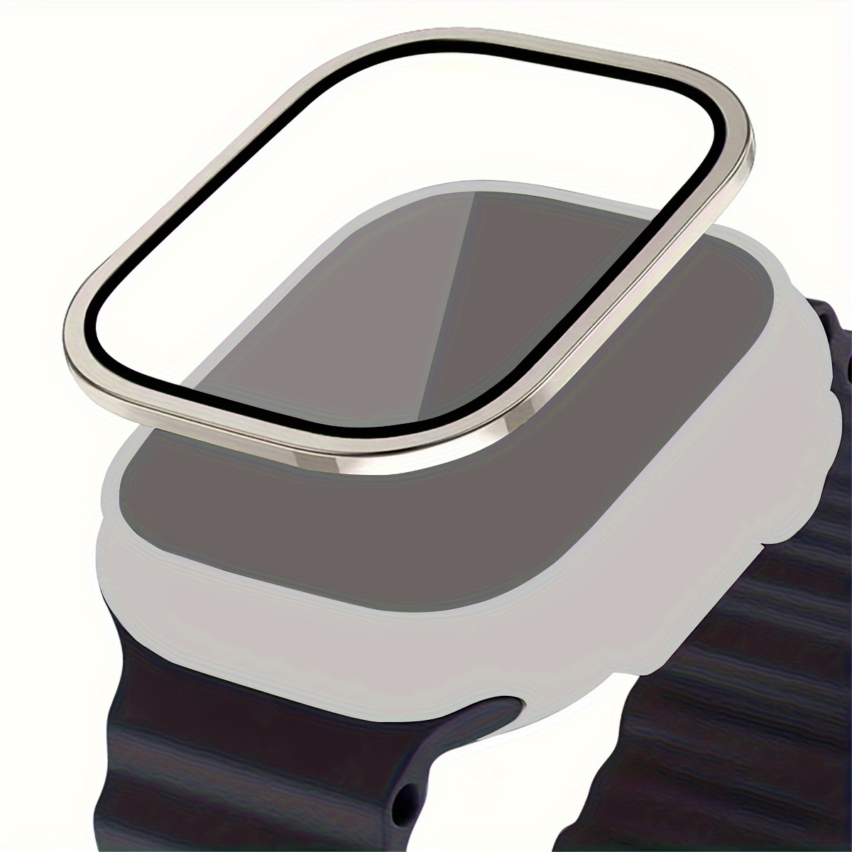 Metal Frame Case Glass For Apple Watch Ultra 49mm Full Cover Screen  Protector Film for Apple