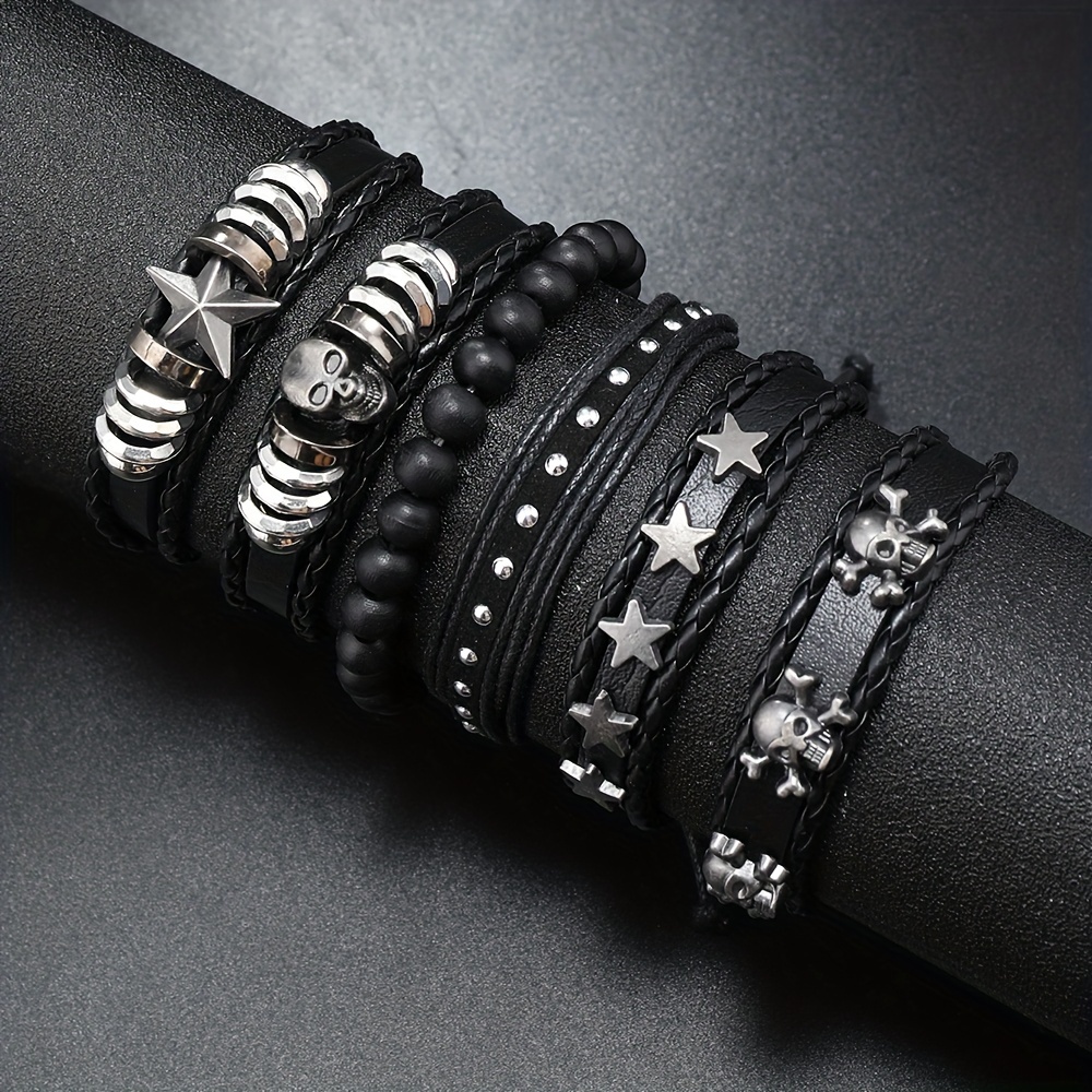 Grunge Jewelry Chains Star Bracelet Rock Charm Riveted Bracelet for Women Goth Accessories Punk