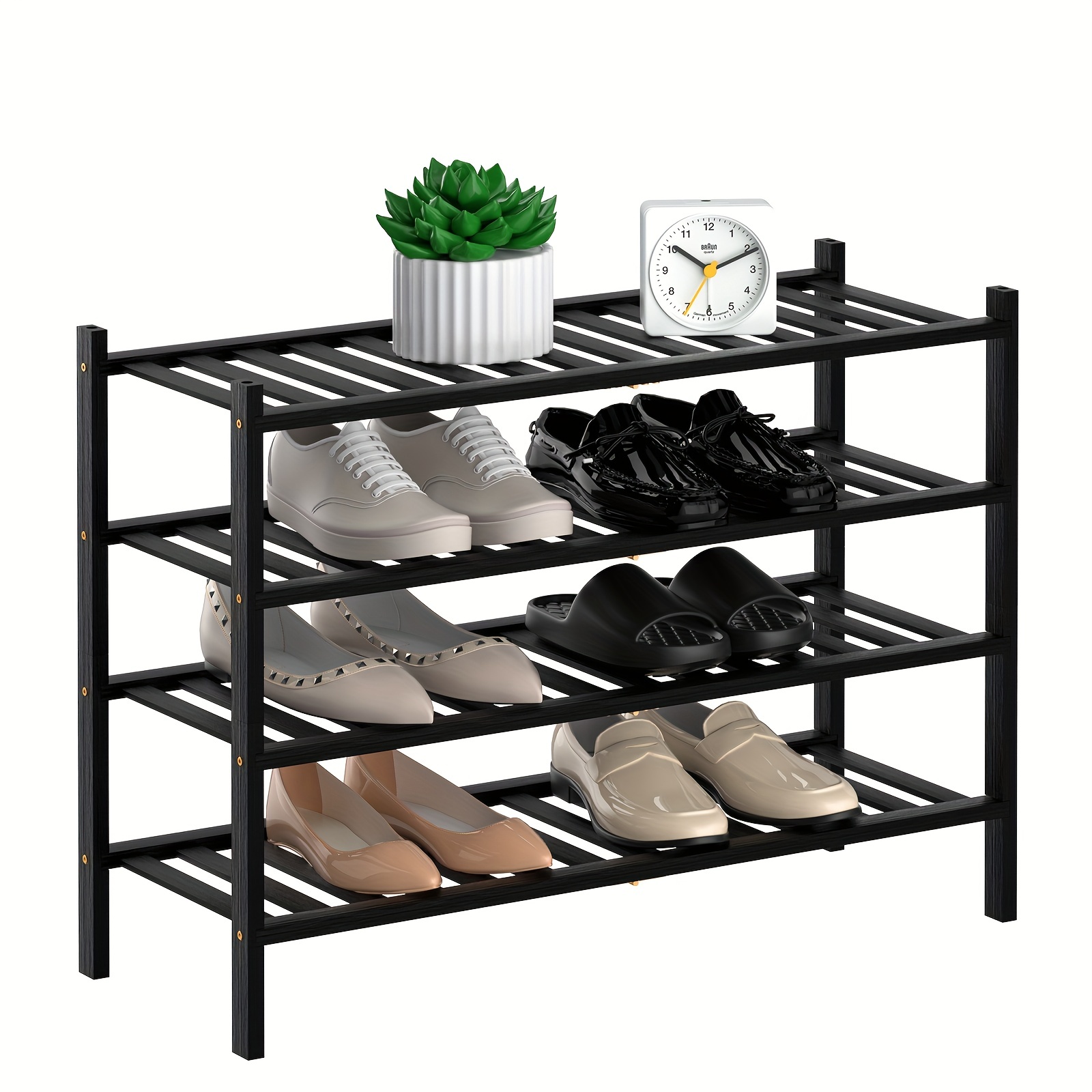 Multi layer Shoe Rack Black Shoe Storage Stand Simple - Temu