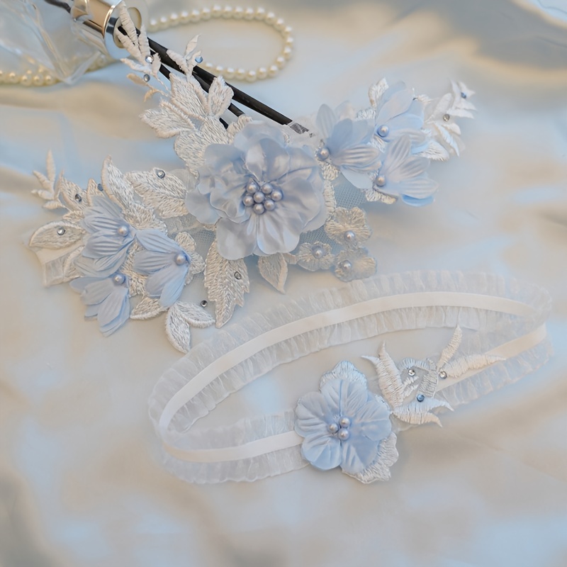 Bridal Lace Leg Ring Belt Decorated Faux Pearl Garter Belt - Temu