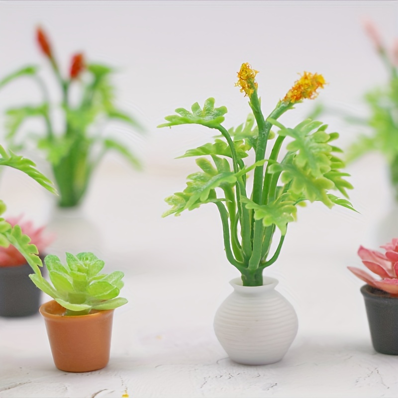 ドールハウス植物ミニチュア盆栽植物ミニ鉢植え花モデル小さなフェイク