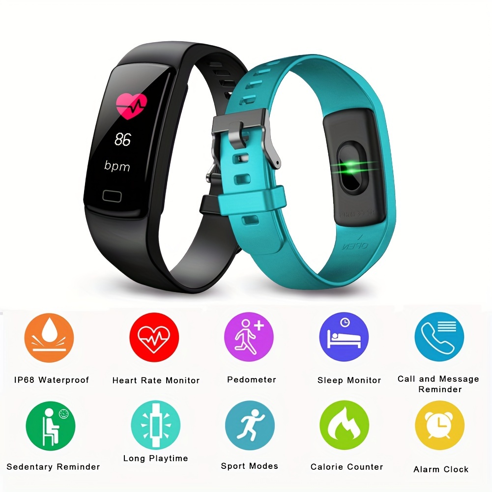 Fitness Tracker Watch with Heart Rate Monitor, Large Screen Activity  Tracker with Pedometer, Sleep Monitor, Calories & Step Counter, IP68  Waterproof