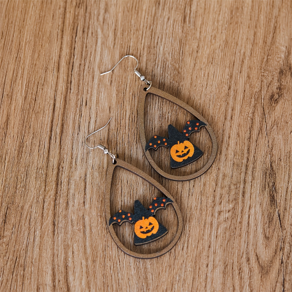 Halloween Cat and Jack-o-lantern Earrings - Jewelry by