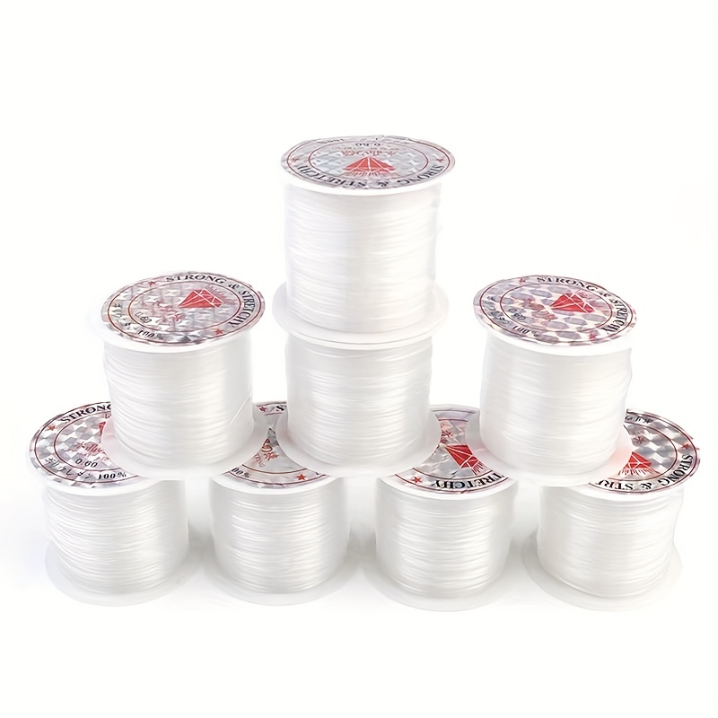 A Roll Of Non-Elastic Transparent Fishing Line 0.2-0.8mm Ultra-Fine White  Crystal Braided Ring Handmade Piercing Beads Wrapped Silk Beaded Rope DIY Br