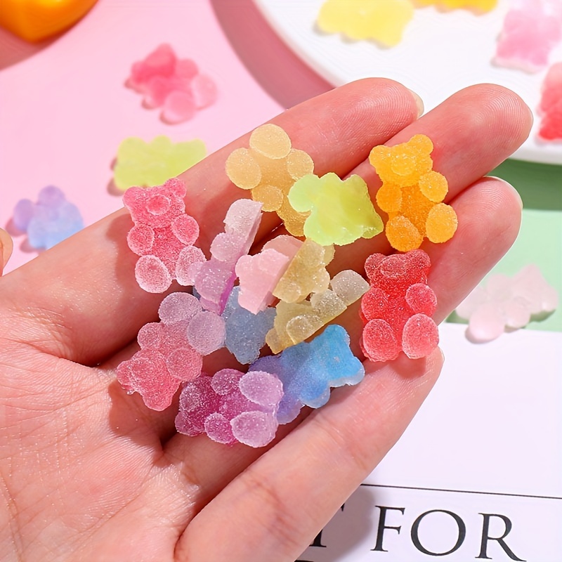 20/50pcs 3D Bear Nail Charms, Gummy Candy Nail Charms, Colorful 3D Cute  Resin Bear Charm, For Nail Art DIY Handmade Crafting