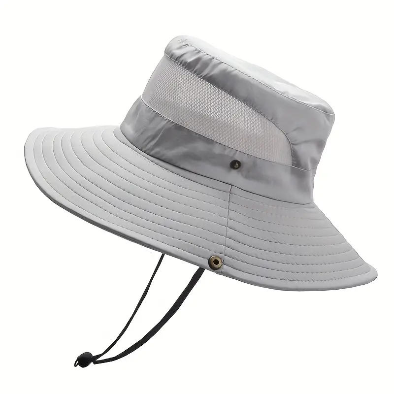 Beige Vacation 1pc Hat, Men's Sun Hat, Bucket Hats Wide Brim Bucket Hat Hiking Fishing Hat,Temu
