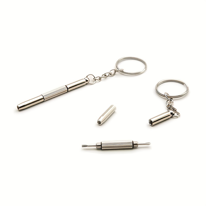 Stainless Steel Eyeglass Repair Screwdriver Keychain Tool Kit