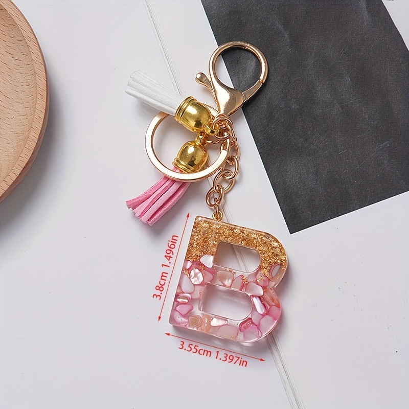 Howah Flower Letter A - Z Initial Letter Resin Keychain Accessories Cute  Premium Bag Charm at  Women's Clothing store