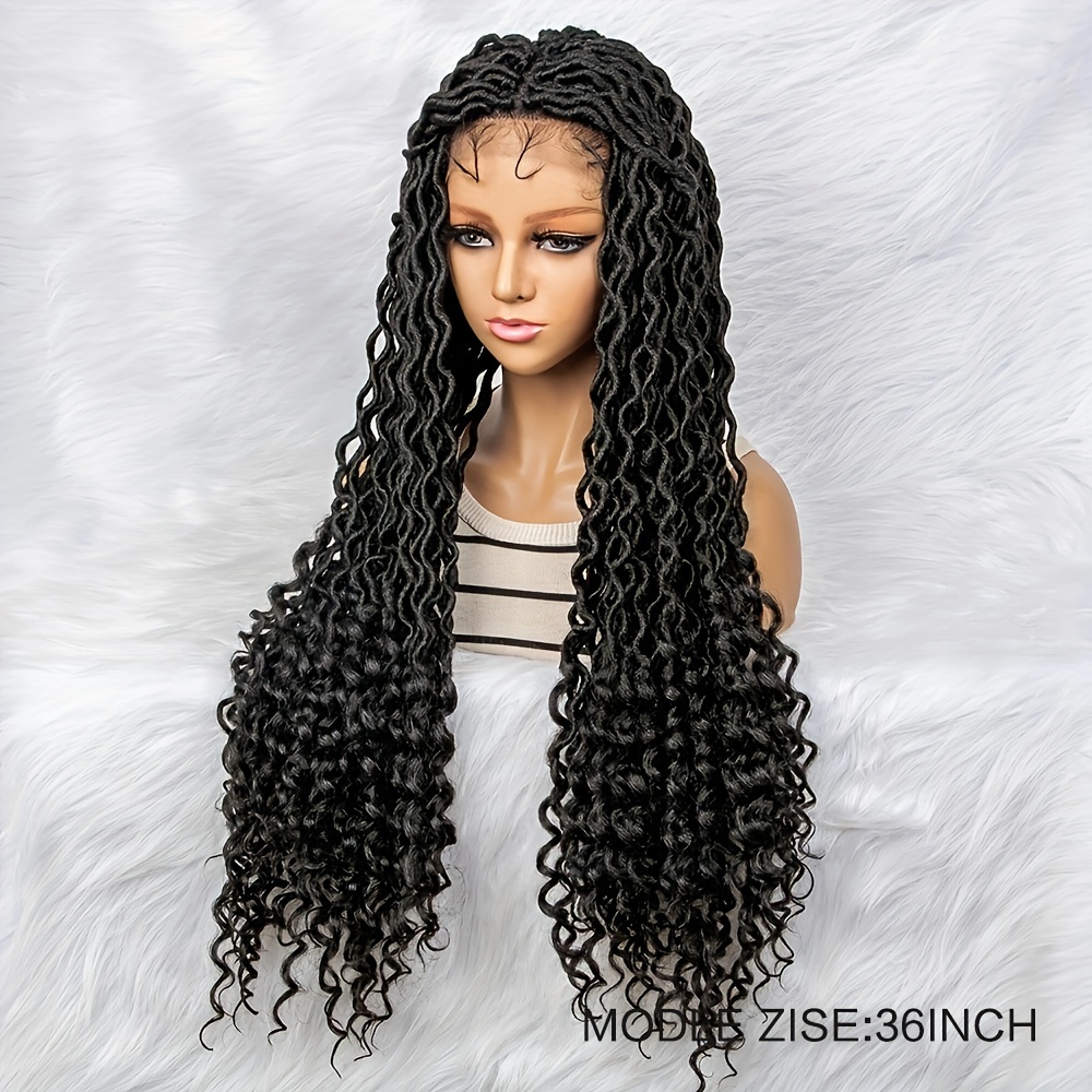 Synthetic Lace Front Wig Braided Wigs Women Braided Wigs - Temu Canada