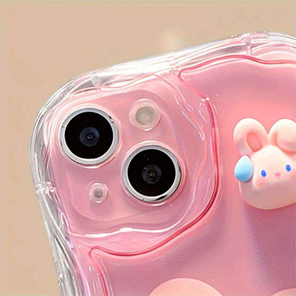 Cute Rabbit Soft Wavy Phone Case For iPhone 11 Case iPhone 14 Pro