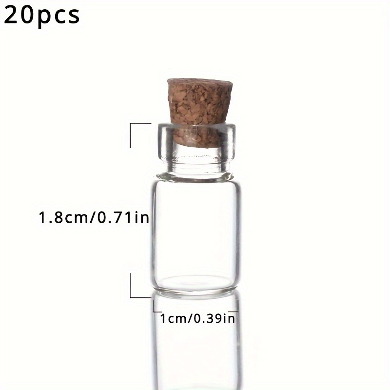 10 bottiglie di vetro in vasetto di vetro con tappo in sughero, contenitori  per perline per bottiglia dei desideri, trasparenti, 40 x 22 mm, diametro