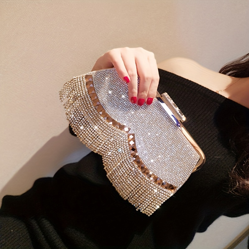 Glitter Rhinestone Handbag Satchel Bag for Party