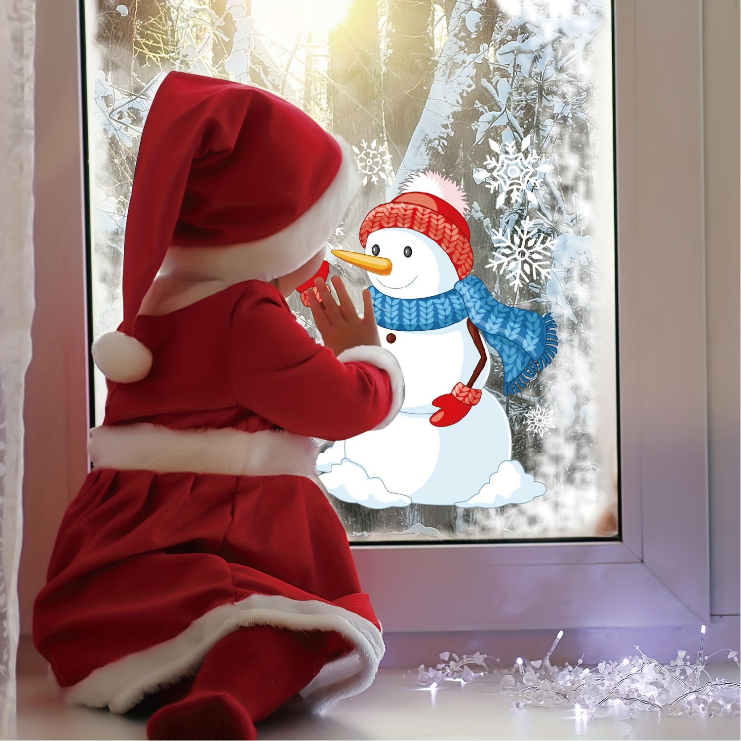 6pcs Christmas Window Stickers - Self-adhesive Holiday Wall Decorations