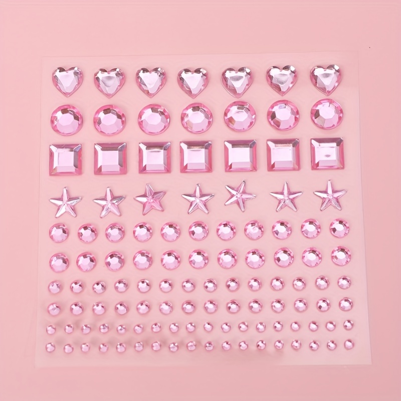 140 Pcs 3D Rhinestone Stickers Self-Adhesive Artificial Crystal