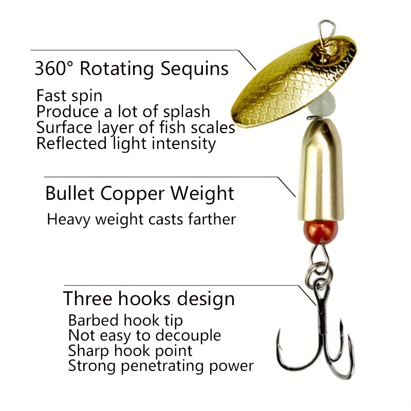 Short Long Throw Lure Lead Sequins With Triple Hook For - Temu