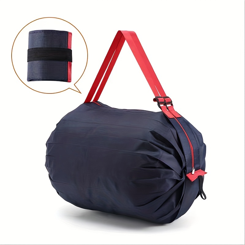 1pc foldable shopping bag canvas storage bag portable large capacity hand held one shoulder messenger grocery shopping supermarket storage bag reusable grocery bags details 8