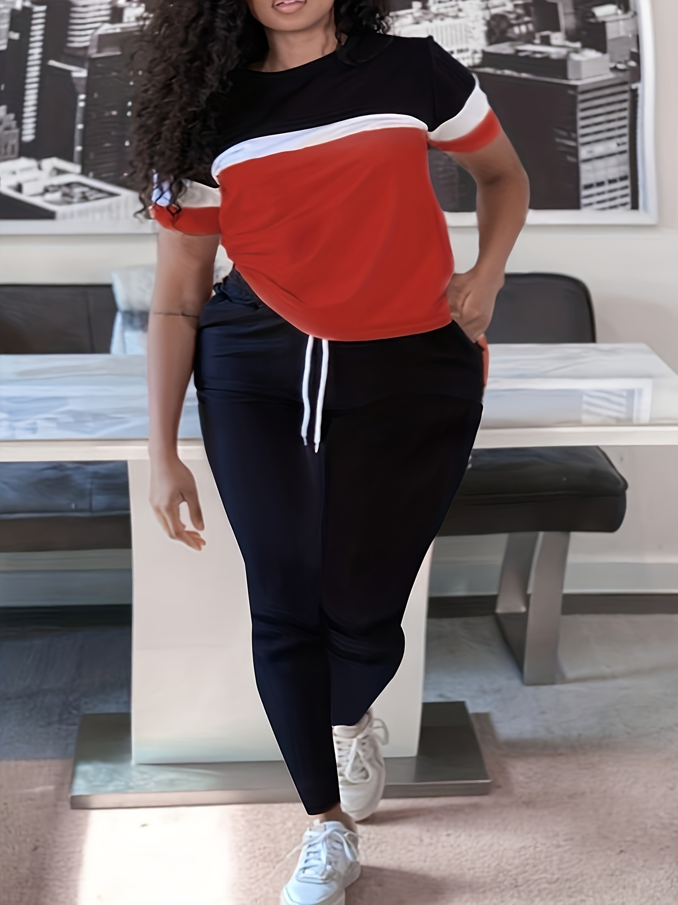 Colorblock Top & Pants Set