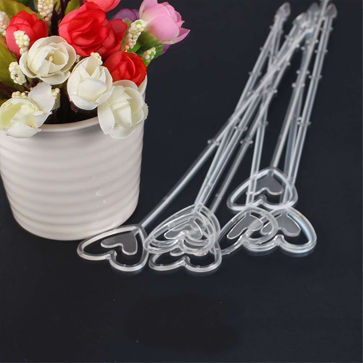 80pcs Bouquet Card Holder Stick Clip Flower Arrangement Rod