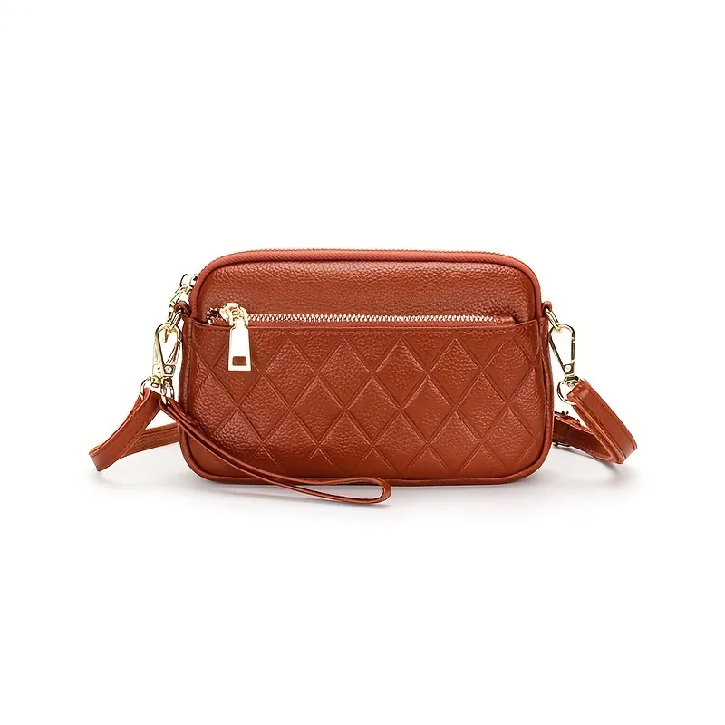 Mini Genuine Leather Crossbody Bag Quilted Shoulder Bag Womens Fashion Handbag  Clutch Purse, High-quality & Affordable