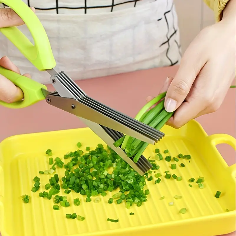 5 Blade Kitchen Herb Cutter For Chopping Basil Chive Parsley Multi