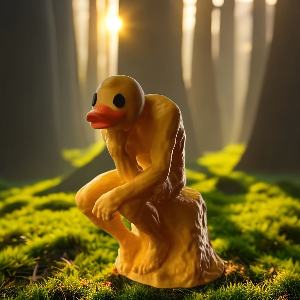 Lustige kleine Ente, Kunstharz-Figur, ornement, décoration