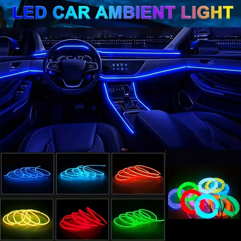 2M voiture intérieur Led lampe décorative EL câblage néon bande