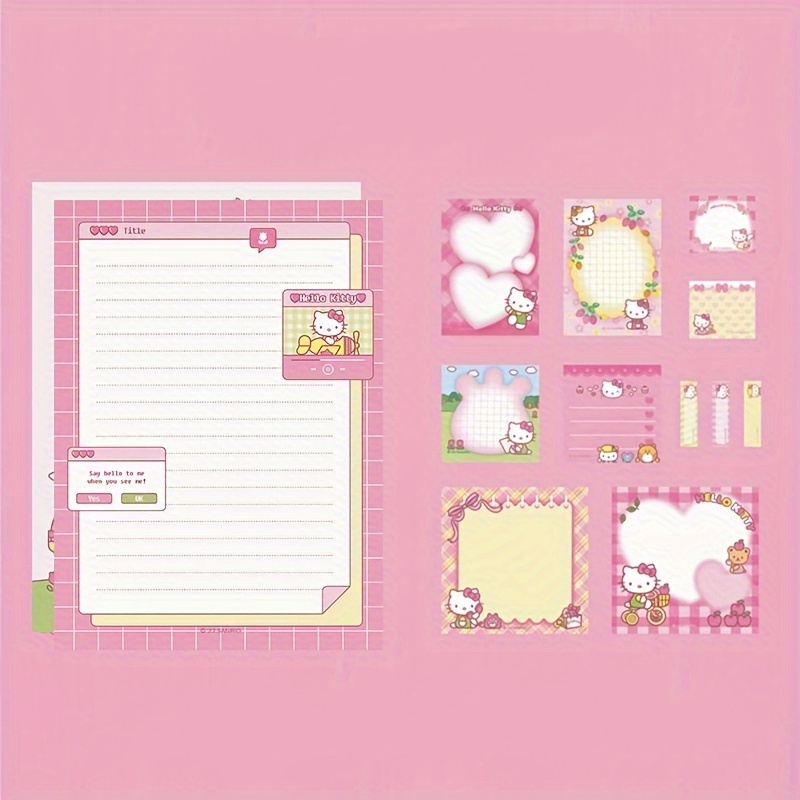 Hello Kitty Kuromi Cartoon Cute Stickers For Book Pad - Temu