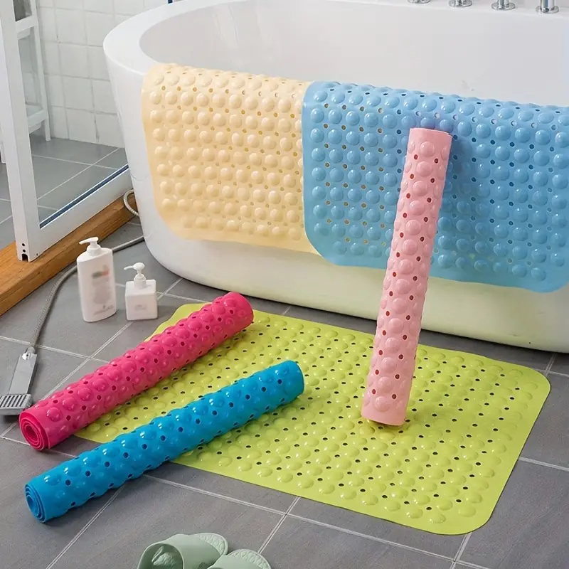 Suction Solid Color Bathroom Rug Bathmat Non Slip Bathroom - Temu