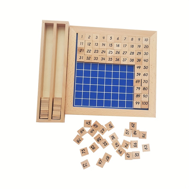 Wooden Math Number Tiles Educational Toy