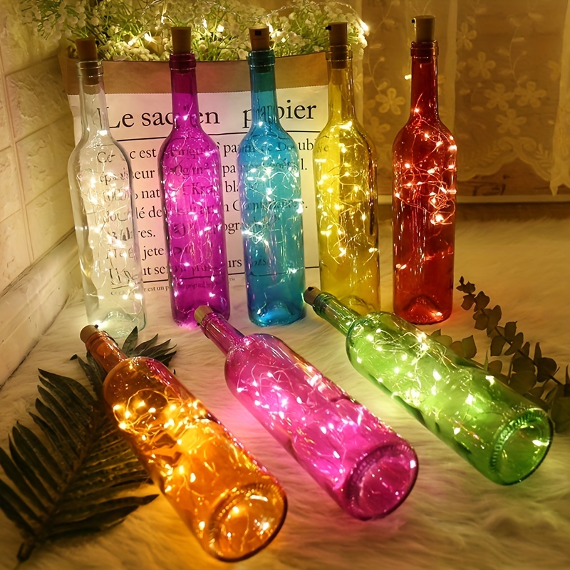 Fairy decor cork wine bottle lights, diy for Christmas party