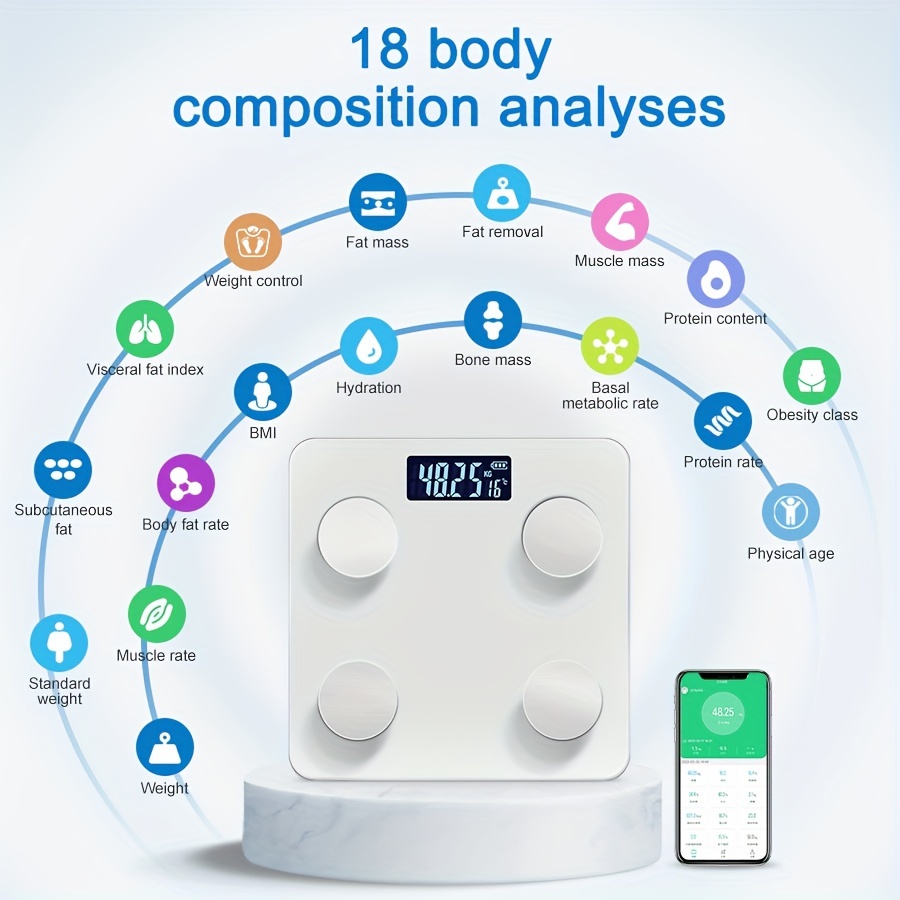 Body Fat Scale Smart BMI Scale Digital Bathroom Wireless Weight