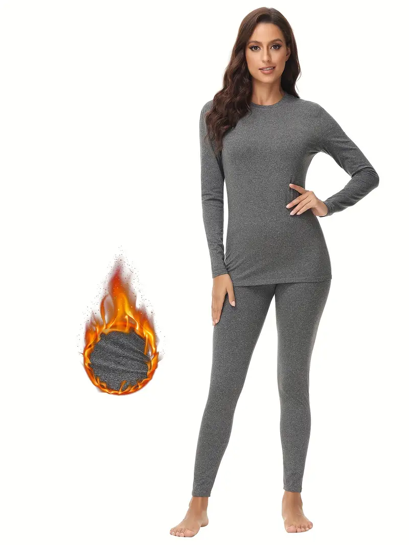 Women's Thermal Underwear Stretchy Long Johns Set for Women Base Layer S~XL  